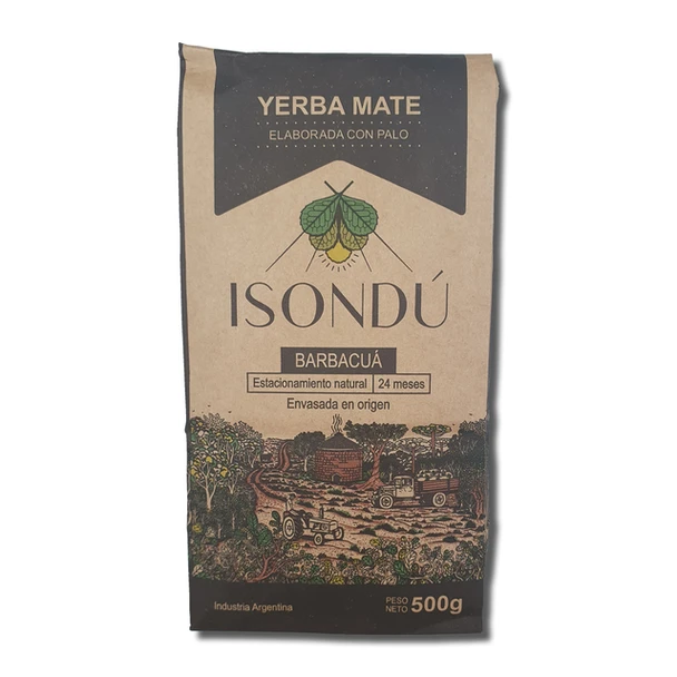 Isondú Yerba Mate Con Palo Barbacua, 24 Month Natural Aging (500 g / 1.1 lb)