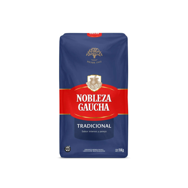 Nobleza Gaucha Azul Selección Yerba Mate Traditional Selection Wholesale Bulk Pack, 1 kg / 2.2 lb ea (6 count per pack)