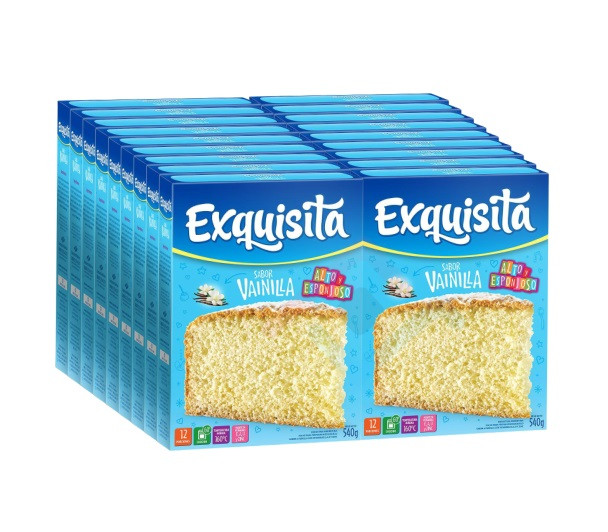 Exquisita Vanilla Cake Soft & Smooth Bizcochuelo Ready to Bake Just Add Eggs, Milk & Bake! Wholesale Bulk Box, 540 g / 19 oz ea (box of 12)