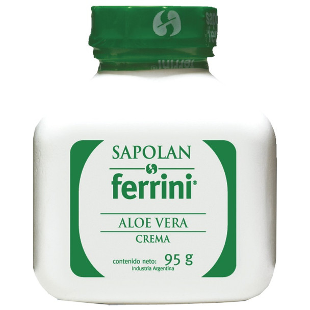 Sapolan Ferrini Crema Aloe Vera Body & Face Cream with Aloe Vera, Natural Beeswax, Vaseline & Lanolin, 95 g / 3.4 oz 