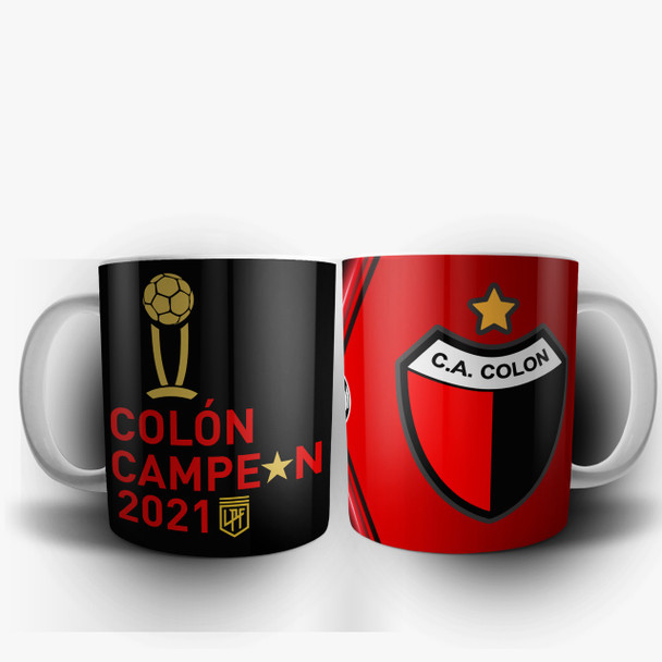 Taza Club Atlético Colón Taza de café Taza de té Diseño del equipo de fútbol Colón - Taza de cerámica impresa por ambos lados