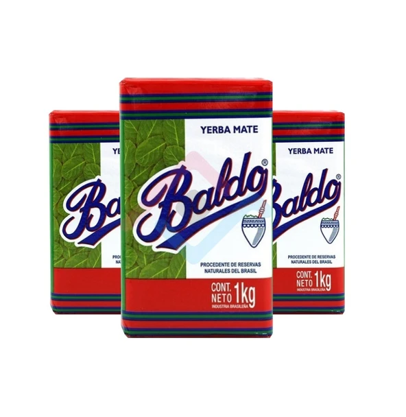 Baldo Yerba Mate Uruguayan Traditional Cut Uruguay Yerba, 1 kg / 2.2 lb (pack of 3)