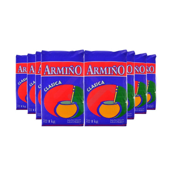Armiño Yerba Mate Classic - Bold Yerba Traditional in Uruguay, 1 kg / 2.2 lb (pack of 8)