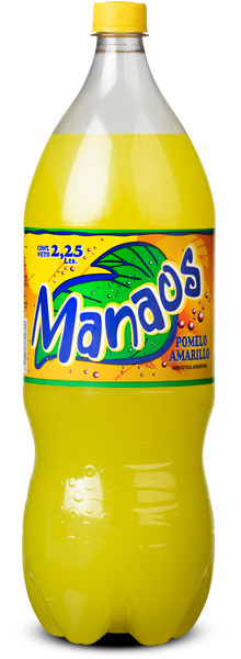 Manaos Pomelo Amarillo Gaseosa Yellow Grapefruit Soda Drink Classic Grapefruit Flavor, 2.25 lts / 76 fl oz bottle