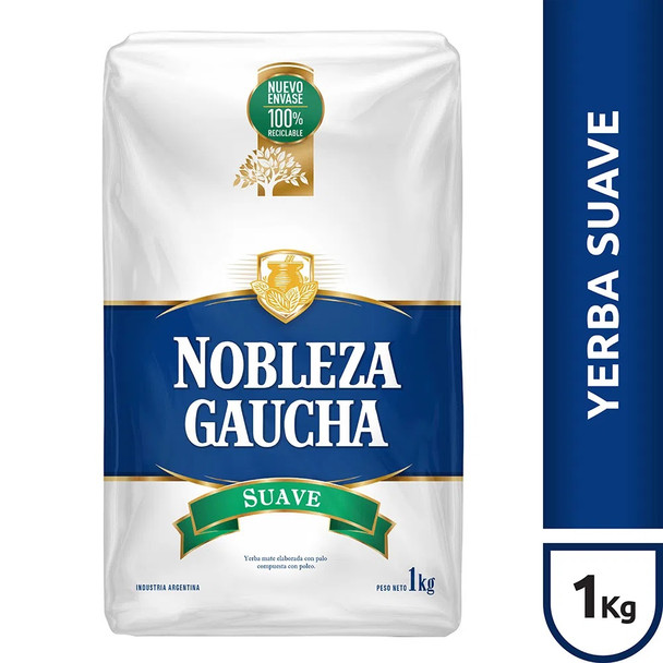 Nobleza Gaucha Suave Soft Yerba  Mate, 1 kg / 2.2 lb