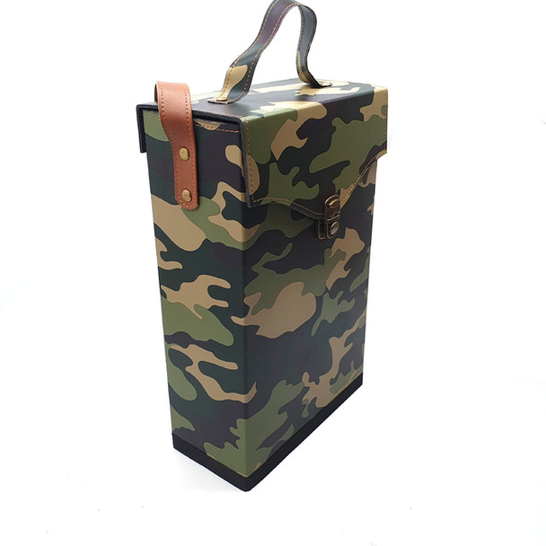 Matera Porta Termo Premium Basket for Mate & Thermos Leather Picnic Bag Perect for Mate (Green Camouflage Design)