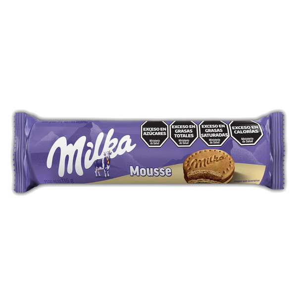 Milka Galletitas Mousse Sweet Vanilla Cookies with Chocolate Mousse Filling, 116 g / 4.1 oz ea (pack of 3)