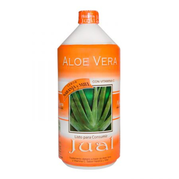Jual Aloe Vera Dietary Supplement Drinkable Organic Aloe Vera Juice Orange & Honey Flavor with Vitamin C, 250 ml / 8.5 fl oz bottle