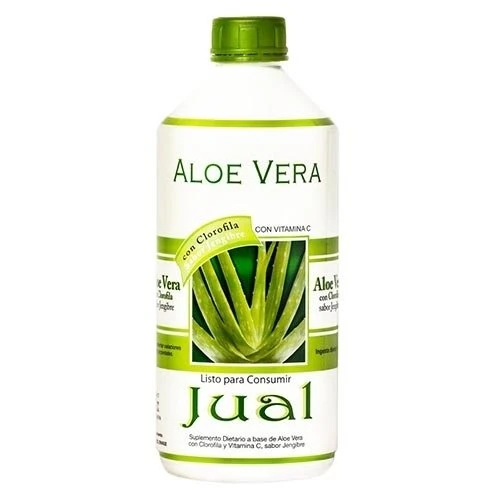 Jual Aloe Vera Dietary Supplement Drinkable Organic Aloe Vera Juice Ginger Flavor with Chlorophyll & Vitamin C, 250 ml / 8.5 fl oz bottle