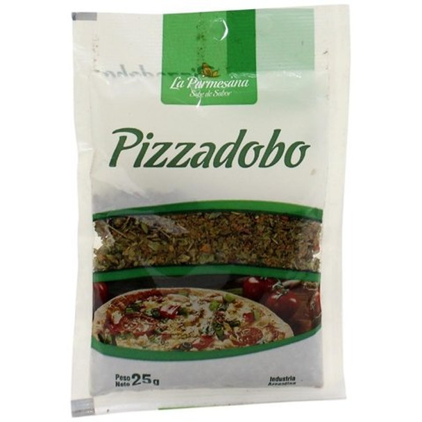 La Parmesana Pizzadobo Condimento Para Pizza Seasoning Blend Spices for Pizza Oregano, Garlic, Bay Leaf, Paprika & Ground Pepper, 25 g / 0.9 oz (pack of 3)