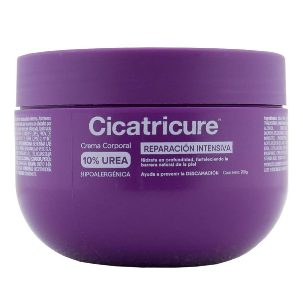 Cicatricure Crema Corporal 10% Urea Intensive Repair Body Cream for Extra Dry Skin, 250 g / 8.8 oz