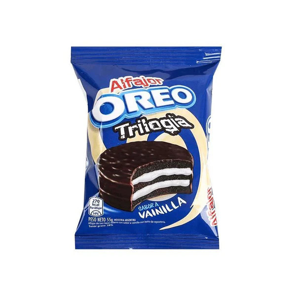 Oreo Vanilla Triple Alfajor Mini Cake Milk Chocolate with Cream, 56 g / 2 oz (pack of 6)