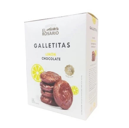 Estancia El Rosario Galletitas de Limón Bañadas Chocolate Coated Lemon Cookies, 125 g / 4.41 oz box