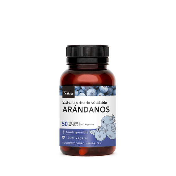 Natier Arándanos Vegan Dietary Supplement Blueberries 100% Vegetal, 0.36 g per unit (50 count)