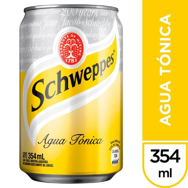 Schweppes Agua Tónica Canned Tonic Water Soda, 354 ml / 11.97 fl oz (sixpack)