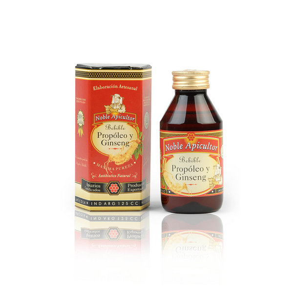 Noble Apicultor Propóleo y Ginseng Bebible Propolis Extract with Ginseng Natural Immunity Supporter Herbal Supplement, 125 ml / 4.23 fl oz