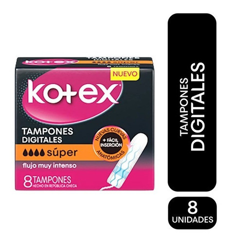 Kotex Tampones Súper Tampons Heavy Flow Super Absorbent Tampons with