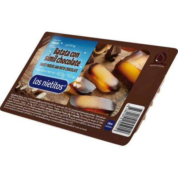 Los Nietitos Dulce de Batata Con Chocolate Sweet Potato Jam with Chocolate from Uruguay, 400 g / 14.1 oz tray 
