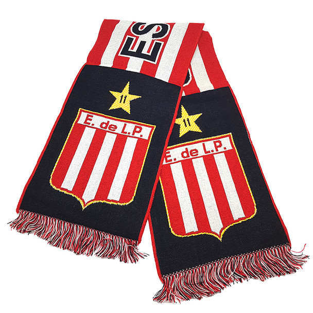 Bufanda Estudiantes De La Plata Official License Red & Black Soft Scarf  E.de.L.P Design, 140 cm x 21 cm / 55.1" x 8.3"