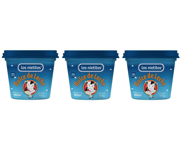 Los Nietitos Dulce de Leche Clásico Traditional Caramel from Uruguay - Gluten Free, 500 g / 1.1 lb (pack of 3)