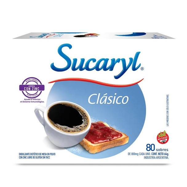 Sucaryl Edulcorante Clásico En Sobres Classic Sweetener Powder In Bags (box of 80 units) 