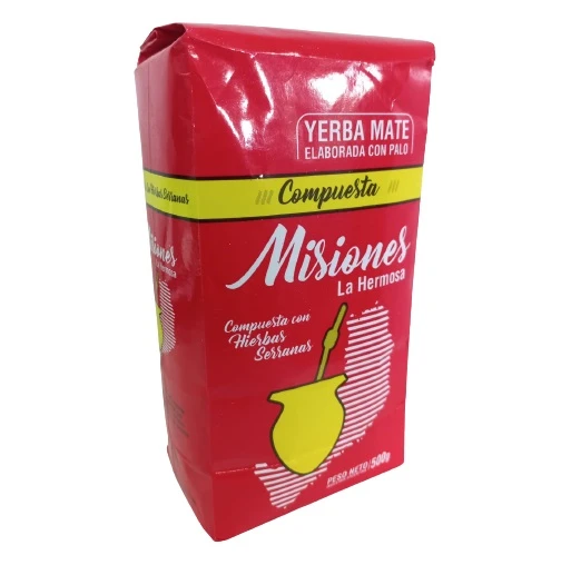 Misiones La Hermosa Yerba Mate Compuesta with Pennyroyal & Peperina Herbs, 500 g / 1.1 lb