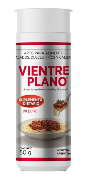 Vientre Plano Clásico Suplemento Dietario Dietary Supplement Powder with Vitamin C, 50 g / 1.8 oz