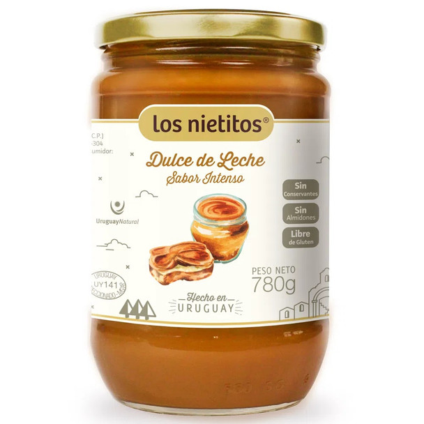 Los Nietitos Dulce de Leche Sabor Intenso Intense Flavor Caramel From Uruguay, 780 g / 27.51 oz
