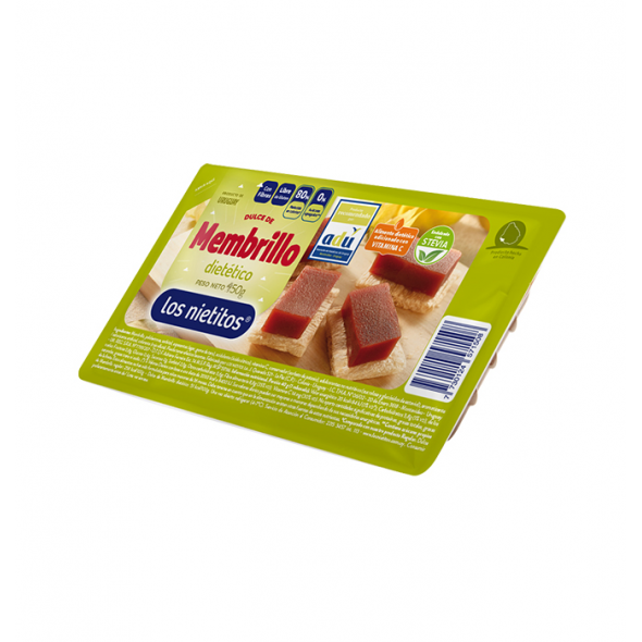 Los Nietitos Dulce de Membrillo Dietético Dietetic Quince Jelly Bar Quince Jam From Uruguay From Uruguay, 450 g / 15.87 oz tray