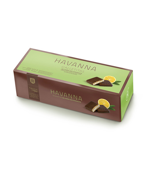 Galletas Havanna de limón con chocolate y rellenas de crema de limón 12 galletas, 420 g / 14.8 oz