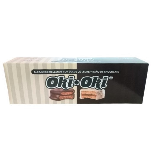 Alfajores Mixtos Mixed White & Bittersweet Chocolate Alfajores with Creamy Dulce de Leche Filling from Córdoba, Argentina by Oki-Oki, 40 g / 1.41 oz (box of 6)