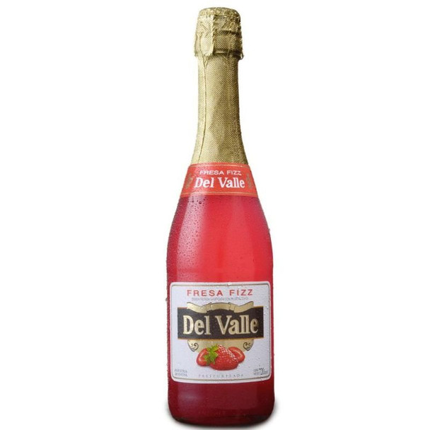 Del Valle Fresa Fizz Fresita Frutal & Gasified Classic Toast Drink Strawberry Flavor - ABV 3%, 720 ml / 24.34 fl oz