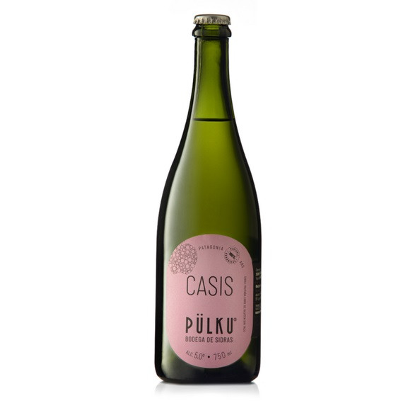 Pülku Sidra Casis Sidra Frutada Sparkling Cassis & Organic Apple Cider Drink - Gluten Free - ABV 5%, 750 ml / 25.4 fl oz
