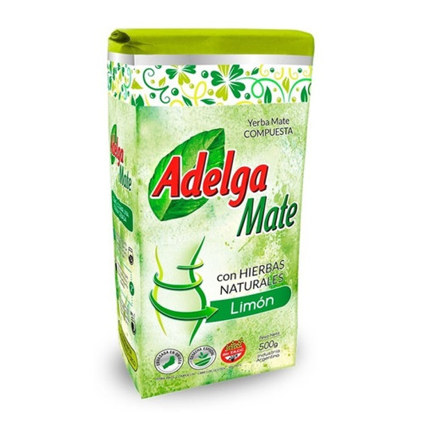 Adelgamate Limón Mezcla de Yerba Mate con Hierbas Naturales Sabor Limón, 500 g / 1.1 lb