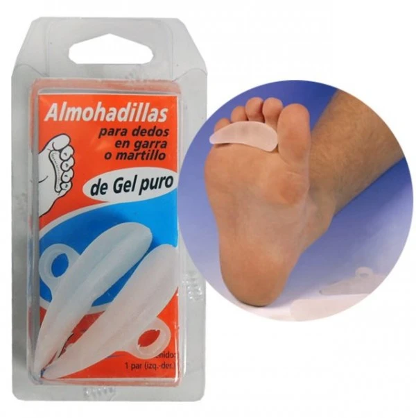 Almohadilla Grande Para Dedos Martillo Gel Pads Hammer Toe Straightener Corrector Helps Align Your Toes Durable & Flexible (2 pc)