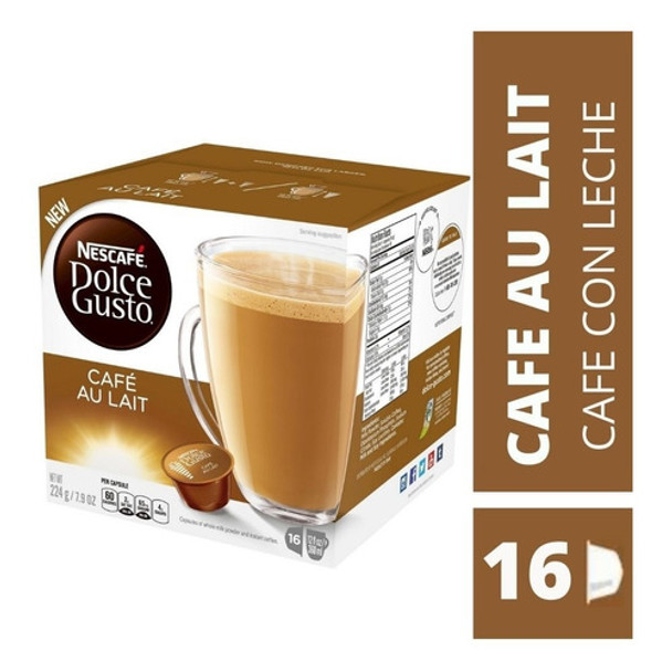 Nescafé Dolce Gusto Espresso Café con Leche en Cápsulas Coffee Capsules With Milk, 10 g / 0.35 oz each (box of 16)