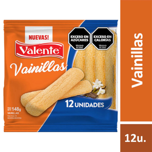 Valente Vainillas Sprinkled Sugar Cookies Vanilla Flavor Classic Argentinian Vintage Cookies, 148 g / 5.22 oz 