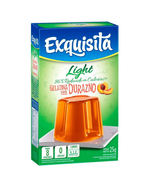Exquisita Durazno Gelatina Sin azucares 40 g / 1.41 oz (pack of 3)