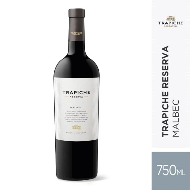 Trapiche Vino Tinto Malbec Unoaked Red Wine from Mendoza, Argentina - ABV 13.5 % (750 ml / 25.4 fl oz)