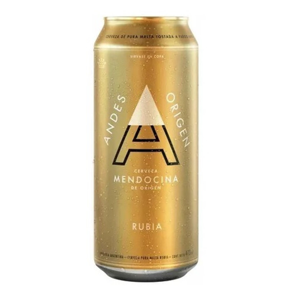 Andes Cerveza Rubia Receta Mendocina De Origen Blonde Beer American Pilsner with Cascade & Zeus Hops Cerveza Pura Malta Pure Malt Beer - ABV 5.1 %, 473 ml / 15.9 fl oz (pack of 3)