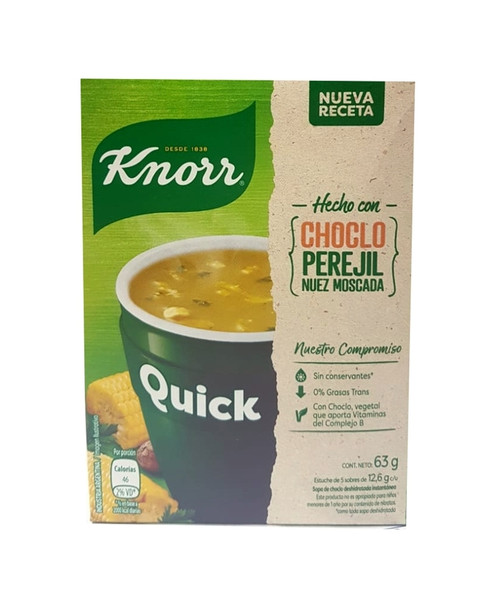 Knorr Quick Ready to Make Soup Corn Parsley Nutmeg Perejil y Núez Moscada, 5 pouches