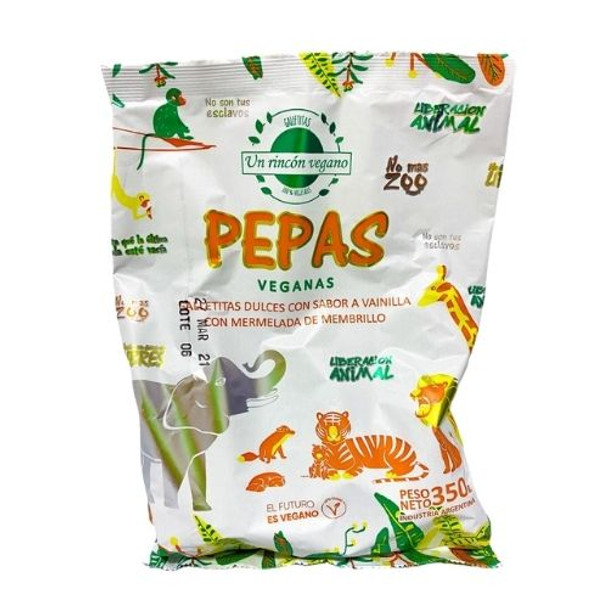 Un Rincón Vegano Pepas De Vainilla Con Membrillo & Quince Jelly "Pepas" Vegan Cookies, 350 g / 12.3 oz bag