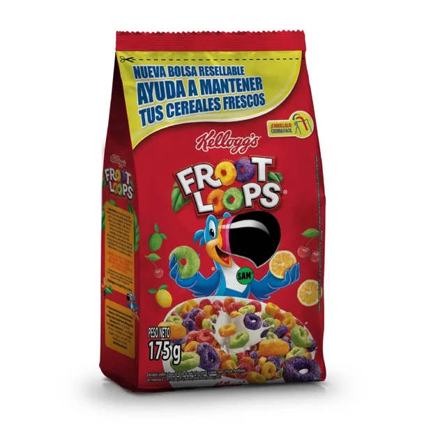 Kellogg's Froot Loops Cereales Fruit Flavored Cereal Snack for Breakfast, 175 g / 6.17 oz bag