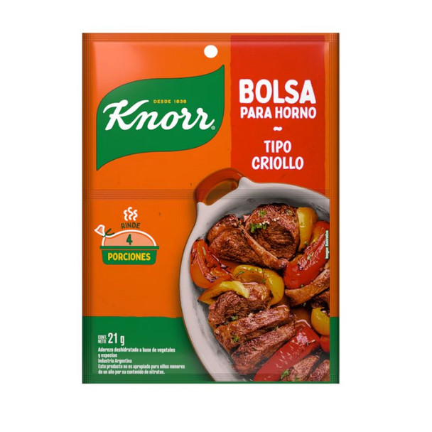 Knorr Sabor Al Horno Microwave Safe Tipo Criollo Dehydrated Dressing Criollo Sauce Seasoning Powder for Oven Cooking - No Artificial Colorants, 21 g / 0.74 oz pouch