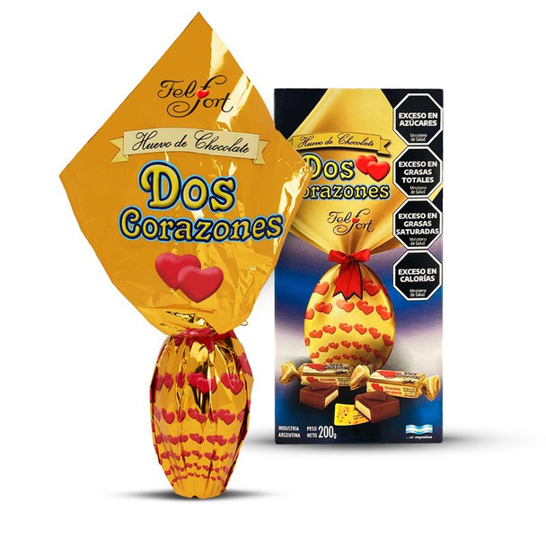 Dos Corazones Huevo De Pascua De Chocolate Surprise Easter Egg Milk Chocolate & Cream by Felfort, 200 g / 7.05 oz