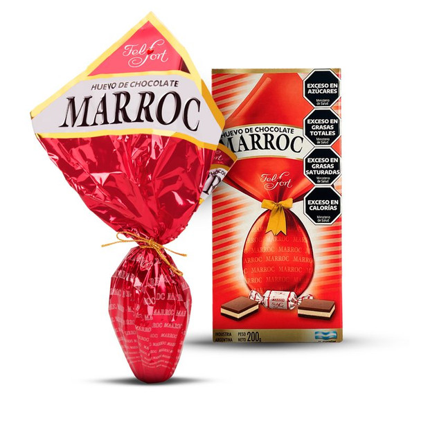 Marroc Huevo De Pascua De Chocolate Surprise Easter Egg Milk Chocolate & Peanut Cream by Felfort, 200 g / 7.05 oz