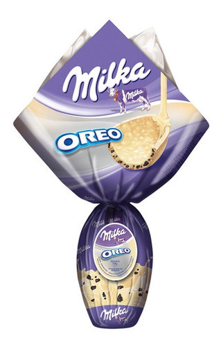 Milka Oreo Blanco Huevo De Pascua White Chocolate Easter Egg with Oreo Cookies, 156 g / 5.5 oz