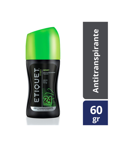 Etiquet Men Sport Roll On Antiperspirant & Deodorant Protect & Care 24 Hour Protection -  Alcohol Free, 60 g / 2.11 oz 