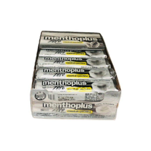 Menthoplus Zero Menta Fuerte, Strong Lyptus Hard Candy Whit Menthol & Pectin , 26.64 g / 0.93 oz ea (box of 12)