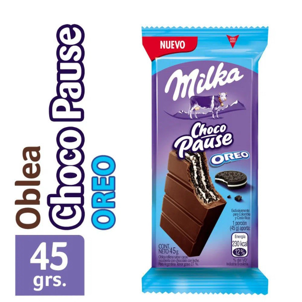 Milka Oreo Choco Pause Milk Chocolate Coated Wafers with Chocolate Filling With Oreo, 45 g / 1.58 oz (pack of 2)